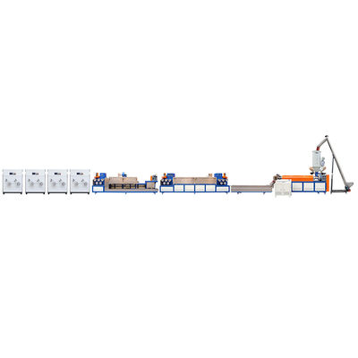 0.4-1.2mm PP حزمة التعبئة صنع آلة خط إنتاج طحن مزدوج المسمار